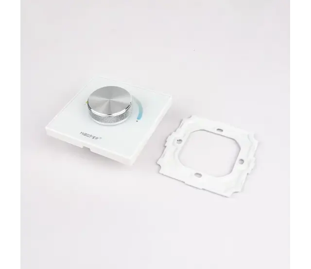 Einbau-LED-Wanddimmer – Drahtlos & kabelgebunden – Miboxer P0 Wandpaneel für LED-Streifen, 12-24V, 144W, Touchbedienung, App-Steuerung, Smart-Home-fähig, dimmbar, schwarz, 86x86mm