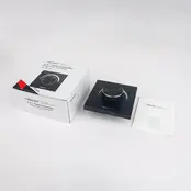 Einbau-LED-Wanddimmer – Drahtlos & kabelgebunden – Miboxer P0 Wandpaneel für LED-Streifen, 12-24V, 144W, Touchbedienung, App-Steuerung, Smart-Home-fähig, dimmbar, schwarz, 86x86mm