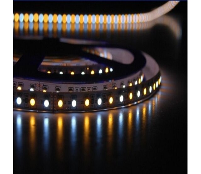 LED Streifen CCT 11W 509LM 60LED/m 12VDC IP20 - 5m | 2700K-6500K dimmbar, 12V Gleichstrom, 60 LEDs pro Meter, 509 Lumen, 5 Meter Länge, für Innenbereich LED Streifen CCT 11W 509LM 60LED/m 12VDC IP20 - 5m | 2700K-6500K dimmbar, 12V Gleichstrom, 60 LEDs pro Meter, 509 Lumen, 5 Meter Länge, für Innenbereich