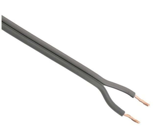 2-poliges LED-Streifen Anschlusskabel YZWL 2x0,75mm², 1 m, Grau – Robuste Verbindung für einfarbige LED-Streifen