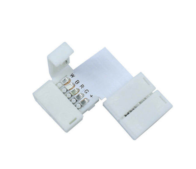 Winkelverbinder für RGBWW LED Streifen – 10 mm Breite, 90° Steckverbinder für flexible LED-Beleuchtung, kompatibel mit 10 mm breiten LED-Bändern, inklusive 5-poliger Anschluss für volle Farbsteuerung Winkelverbinder für RGBWW LED Streifen – 10 mm Breite, 90° Steckverbinder für flexible LED-Beleuchtung, kompatibel mit 10 mm breiten LED-Bändern, inklusive 5-poliger Anschluss für volle Farbsteuerung