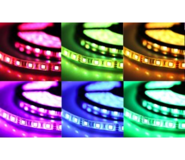 LED Streifen RGBW 5050 – RGB + kaltweiß 6200K, 24 V, 18 W/m, 600 lm/m, 60 LED/m, CRI >85, 10 mm, IP20, 5 m Rolle