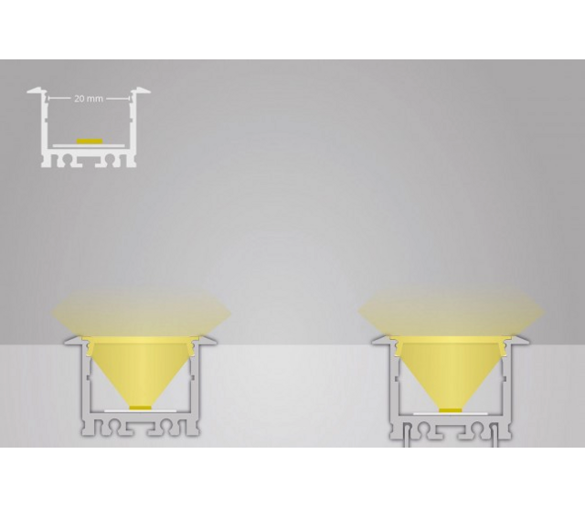 2m Aluminium LED-Einbauprofil mit flacher Abdeckung 30x23 mm für LED-Streifen – XLinbouw08ALU, hochwertige Montageleiste für indirekte Beleuchtung, präzise Verarbeitung, ideal für Wohn- und Gewerberäume 2m Aluminium LED-Einbauprofil mit flacher Abdeckung 30x23 mm für LED-Streifen – XLinbouw08ALU, hochwertige Montageleiste für indirekte Beleuchtung, präzise Verarbeitung, ideal für Wohn- und Gewerberäume