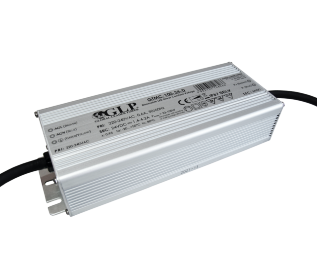 24V 100W LED-Treiber mit Phasenabschnitt-Dimmung, IP67, für LED-Streifen und Beleuchtung, 230V AC Eingang, 24V DC Ausgang, 100 Watt Leistung, staub- und wasserdicht 24V 100W LED-Treiber mit Phasenabschnitt-Dimmung, IP67, für LED-Streifen und Beleuchtung, 230V AC Eingang, 24V DC Ausgang, 100 Watt Leistung, staub- und wasserdicht