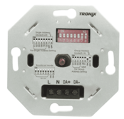 Professioneller DALI LED Einbau-Wanddimmer für 12V/24V LED Streifen & Leuchten, 1-200W, 1-10V/PWM, stufenlos dimmbar, kompatibel mit DALI-2, 55mm Einbautiefe, Made in Germany