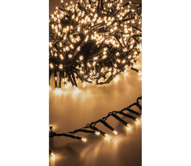 54 Meter Extra Lange LED-Weihnachtsbeleuchtung mit 720 warmweißen LEDs, energiesparend, IP44 spritzwassergeschützt, für Außen- und Innenbereich, steckbar