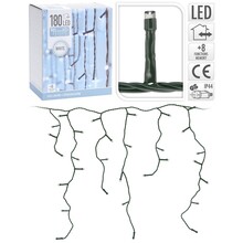 LED Eiszapfen Weihnachtsbeleuchtung Weiß 180 LEDs 6m mit 8 Leuchtmodi