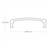 6 m LED Profilabdeckung 05.1 SCHWARZ Opal für LED-Streifen, 16,8 mm breit, diffuses Opalglas, Aluminiumprofil, ideal für indirekte Beleuchtung, Deko- und Akzentlicht, inkl. Montagezubehör