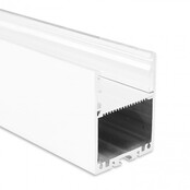 XL LED-Aluminiumprofil 200 cm mit Klick-Abdeckung 40x50 mm für LED-Streifen – XL40WIT, weiß, inklusive Montagezubehör, ideal für indirekte Beleuchtung und Designprojekte XL LED-Aluminiumprofil 200 cm mit Klick-Abdeckung 40x50 mm für LED-Streifen – XL40WIT, weiß, inklusive Montagezubehör, ideal für indirekte Beleuchtung und Designprojekte