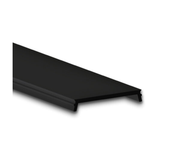 2 Meter Schwarzes LED-Profil Abdeckung für XL04 und XL06 LED-Streifen – 25,8 mm Breite – C1-Klasse – Hochwertige Aluminiumabdeckung für professionelle LED-Beleuchtung
