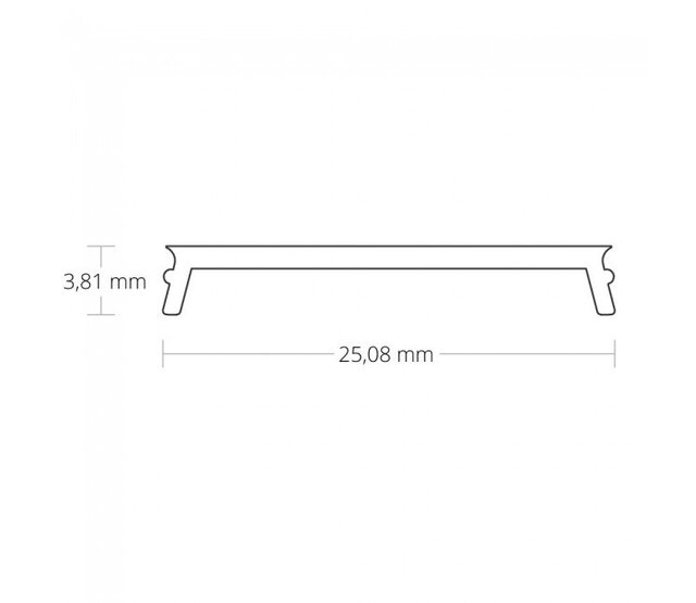 2 Meter Schwarze LED-Profil Abdeckung für XL04 und XL06 LED-Streifen – 25,8 mm Breite – C1-Klasse – Hochwertige Aluminiumabdeckung für professionelle LED-Beleuchtung
