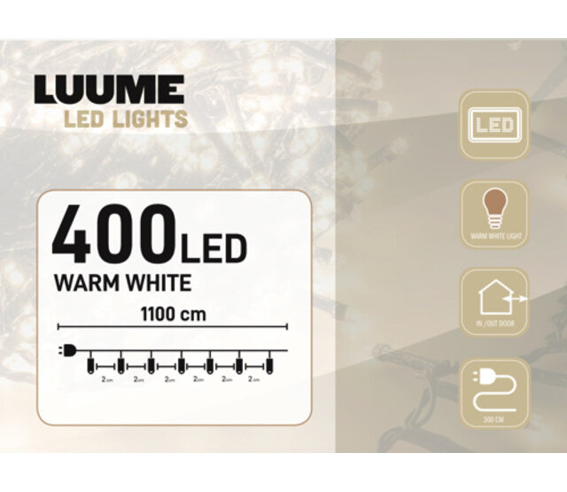 8m LED Weihnachtsbeleuchtung Warmweiß, 400 LEDs, IP44 für Innen & Außen, energiesparend, wetterfest, 230V, 8 Meter LED Streifen, perfekt für Haus und Garten