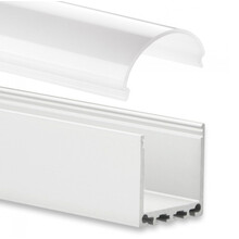 Muster LED Profil XL06-WEISS für LED Streifen – Aluminium, 2m, opal Abdeckung