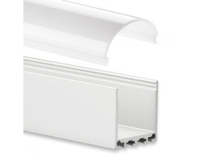 Muster LED Profil XL06-WEISS für LED Streifen – Aluminium, 2m, opal Abdeckung