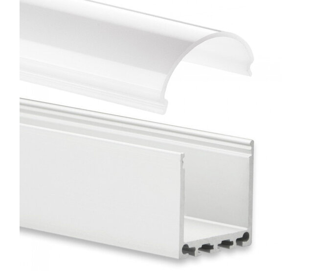 LED Streifen Profil XL06-WIT: Aluminiumprofil für LED-Beleuchtung, 2000 mm Länge, 6 mm Breite, mattweiß, inklusive Diffusor, ideal für indirekte Beleuchtung und Akzentbeleuchtung LED Streifen Profil XL06-WIT: Aluminiumprofil für LED-Beleuchtung, 2000 mm Länge, 6 mm Breite, mattweiß, inklusive Diffusor, ideal für indirekte Beleuchtung und Akzentbeleuchtung