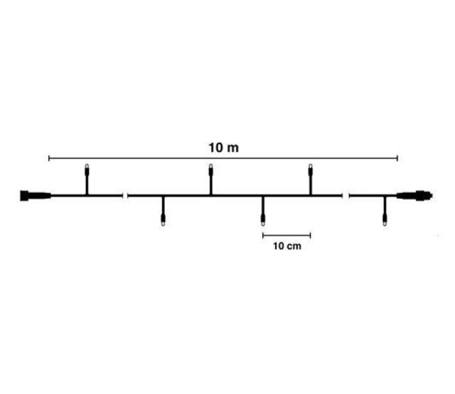 10m LED Streifen Weihnachtsbeleuchtung - Starterset mit 100 LEDs, warmweiß, IP44 wasserdicht, PRO LUKSUS - Ideal für Innen- und Außendekoration
