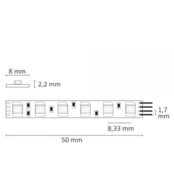 PRO 8mm breiter RGB LED Streifen 24V DC, 14,4W, 1280 Lumen, 120 LEDs/m, IP20, 5 Meter – Hochwertige Beleuchtung für Innenräume PRO 8mm breiter RGB LED Streifen 24V DC, 14,4W, 1280 Lumen, 120 LEDs/m, IP20, 5 Meter – Hochwertige Beleuchtung für Innenräume