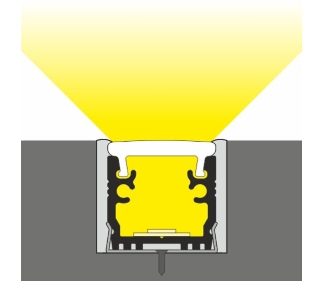 LED Streifen Garagenprofil 2 Meter mit Abdeckung 15,8 mm x 13,7 mm – Aluminiumprofil für LED-Beleuchtung in Garagen – Garage12