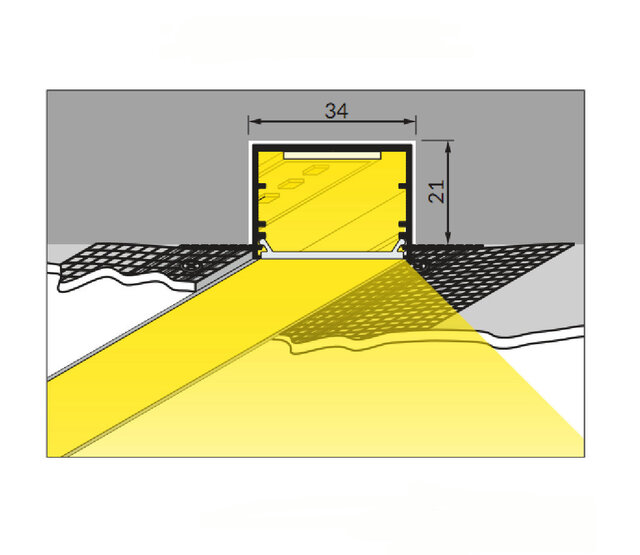 LED Trockenbauprofil XL30TrimlessALU – 33,4 × 21 mm, 2 m, mit opaler Klick-Abdeckung | Trimless-Optik für extra breite LED Streifen bis 31 mm