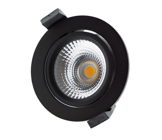 LED Einbaustrahler schwarz, schwenkbar - 5W, 2700K extra warmweiß - Ø75mm Einbauöffnung - IP54, dimmbar, energieeffizient - perfekt für Wohnräume und Außenbereiche LED Einbaustrahler schwarz, schwenkbar - 5W, 2700K extra warmweiß - Ø75mm Einbauöffnung - IP54, dimmbar, energieeffizient - perfekt für Wohnräume und Außenbereiche