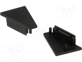 Set mit 2 Endkappen für LED Aluprofil C21 Schwarz – Zubehör für LED Streifen