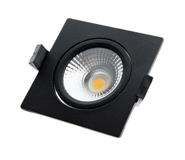 Quadratischer LED-Einbau-Spot aus Edelstahl (RVS) - schwenkbar - 5W 2700K extra warmweiß - Bohrlochdurchmesser 75mm - IP54 - energieeffizient - Innen- und Außenbeleuchtung Quadratischer LED-Einbau-Spot aus Edelstahl (RVS) - schwenkbar - 5W 2700K extra warmweiß - Bohrlochdurchmesser 75mm - IP54 - energieeffizient - Innen- und Außenbeleuchtung