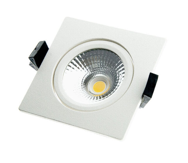 LED Einbauleuchte Quadratisch - 5W 2700K Extra Warmweiß - Schwenkbar - 75mm Einbaudurchmesser - IP54 Schutzklasse - Energieeffiziente Innenbeleuchtung LED Einbauleuchte Quadratisch - 5W 2700K Extra Warmweiß - Schwenkbar - 75mm Einbaudurchmesser - IP54 Schutzklasse - Energieeffiziente Innenbeleuchtung