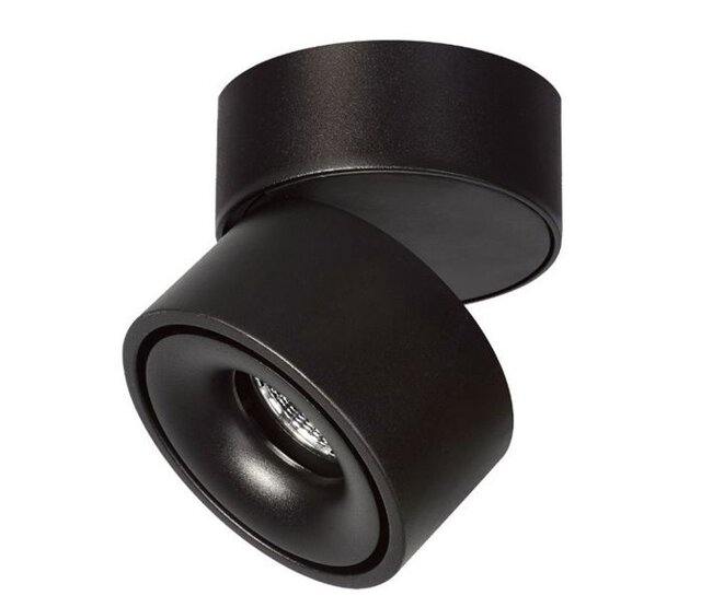 Schwenkbarer LED-Aufbauleuchte Schwarz Ø 78 x 82 mm - 8 Watt - 3000K Warmweiß - IP20 - 1908SCHWARZ LAHTI 8W - Energieeffiziente Innenbeleuchtung Schwenkbarer LED-Aufbauleuchte Schwarz Ø 78 x 82 mm - 8 Watt - 3000K Warmweiß - IP20 - 1908SCHWARZ LAHTI 8W - Energieeffiziente Innenbeleuchtung