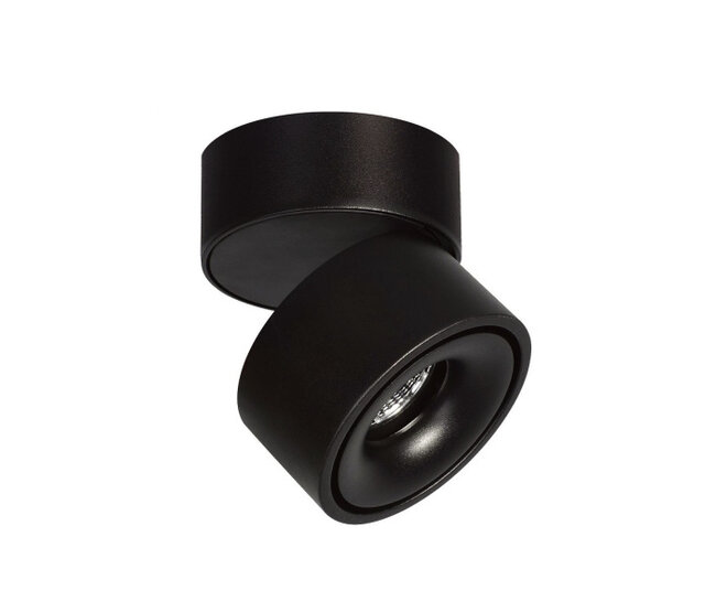 Schwenkbarer LED-Aufbauleuchte Schwarz Ø 78 x 82 mm - 8 Watt - 3000K Warmweiß - IP20 - 1908SCHWARZ LAHTI 8W - Energieeffiziente Innenbeleuchtung Schwenkbarer LED-Aufbauleuchte Schwarz Ø 78 x 82 mm - 8 Watt - 3000K Warmweiß - IP20 - 1908SCHWARZ LAHTI 8W - Energieeffiziente Innenbeleuchtung