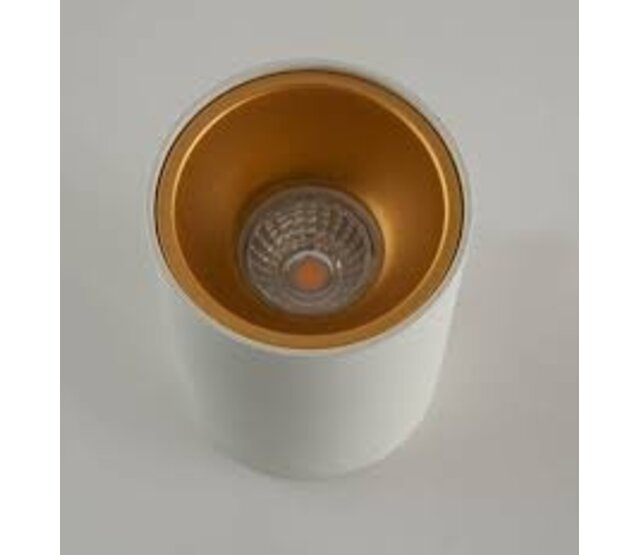 LED Aufbauleuchte weiß Ø 97 x 140 mm - GU10 Fassung - 1811WEISSGOLD KIVI - Decken- oder Wandmontage - Energieeffiziente Innenbeleuchtung