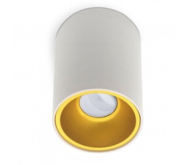 LED Aufbauleuchte weiß Ø 97 x 140 mm - GU10 Fassung - 1811WEISSGOLD KIVI - Decken- oder Wandmontage - Energieeffiziente Innenbeleuchtung