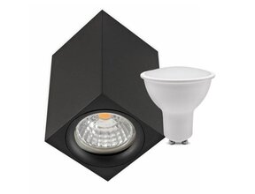 Schwarzer quadratischer Aufbau-Spot Ø 60 x 100 mm - GU10 - 1812SCHWARZ - MANGOSQUARE