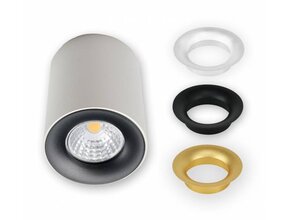 Weiße Aufbauleuchte Ø 80/100mm - GU10 - inkl. 3 Innenringe - 1903WEISS TRIO