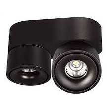 Doppelte LED-Aufbauleuchte schwenkbar Schwarz Ø161x82mm 8W 3000K – 1804SCHWARZ-DUO