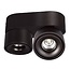 Kobi LED-Spots und LED-Armaturen Schwenkbare Doppel-LED-Aufbauleuchte Schwarz Ø 161 x 82 mm - 2x8 Watt - 3000K Warmweiß - LED-Aufbaustrahler - 1804SCHWARZ-DUO