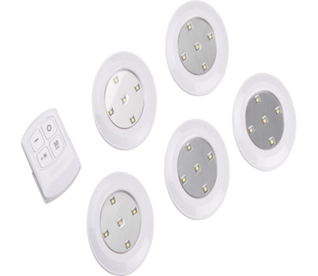 5 kabellose dimmbare LED-Spots mit Batterie und Fernbedienung