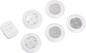 5 dimmbare LED-Spots mit Fernbedienung – Akkubetriebene Decken- oder Wandstrahler, energieeffizient, warmweiß/kaltweiß, IP44 wasserfest, einfach montierbar, ideal für Wohnräume oder Außenbereiche 5 dimmbare LED-Spots mit Fernbedienung – Akkubetriebene Decken- oder Wandstrahler, energieeffizient, warmweiß/kaltweiß, IP44 wasserfest, einfach montierbar, ideal für Wohnräume oder Außenbereiche