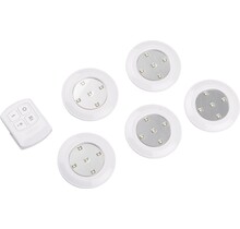 5 kabellose dimmbare LED-Spots mit Batterie und Fernbedienung