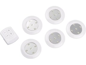 5 dimmbare LED-Spots mit Batterie und Fernbedienung – kabellos