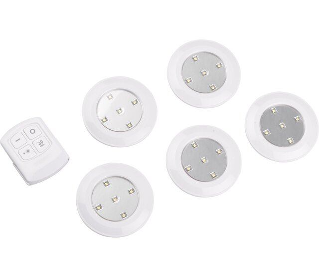 5 kabellose dimmbare LED-Spots mit Batterie und Fernbedienung