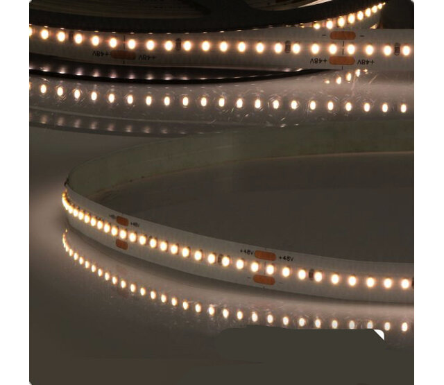 PRO LED Streifen warmweiß 13W 1100LM 240LED/m 48VDC IP20 3000K CRI95 - 20m | Hochwertige Beleuchtung für Innenräume, energieeffizient & natürliche Farbwiedergabe