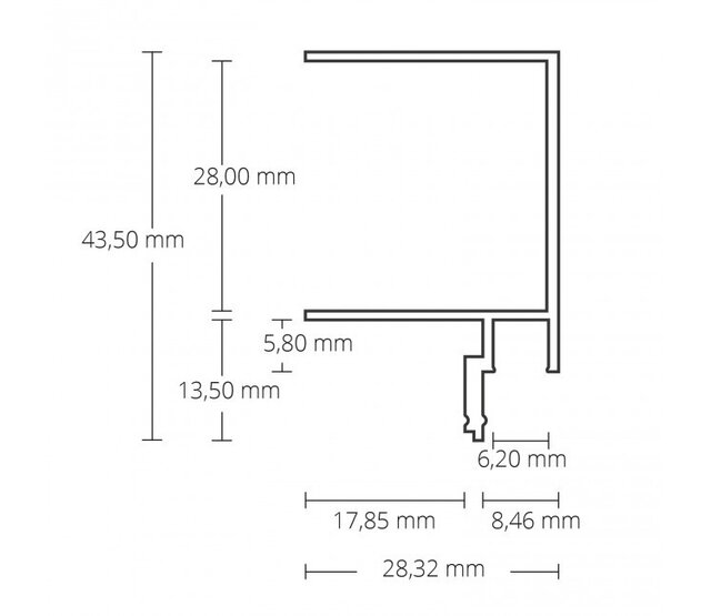 LED-Deckenprofil 2 Meter (200 cm) 33 mm x 16,8 mm für Gipskartondecken – Opal / Milchweiß (80% Lichtstreuung), ideal für indirekte Beleuchtung mit LED-Streifen, präzise Verarbeitung, Dimmbar