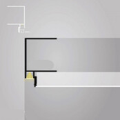 LED-Deckenprofil 2 Meter (200 cm) 33 mm x 16,8 mm für Gipskartondecken – Opal / Milchweiß (80% Lichtstreuung), ideal für indirekte Beleuchtung mit LED-Streifen, präzise Verarbeitung, Dimmbar