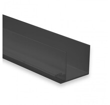 LED Gipsprofil 2 Meter, 43,5 mm x 28,32 mm, GIPSSLIM01ZWART - Opal / Milchweiß (80%), LED Streifen-Einbauprofil für indirekte Beleuchtung, präzise Kanten, hochwertiges Aluminium, ideal für moderne Raumgestaltung