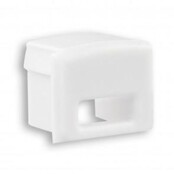 06WEISS Endkappe mit Kabeldurchführung für LED-Streifen, Aluminiumprofil, 6 mm Nutbreite, 1 m Länge, IP20, inkl. Montagezubehör, ideal für LED-Beleuchtungssysteme