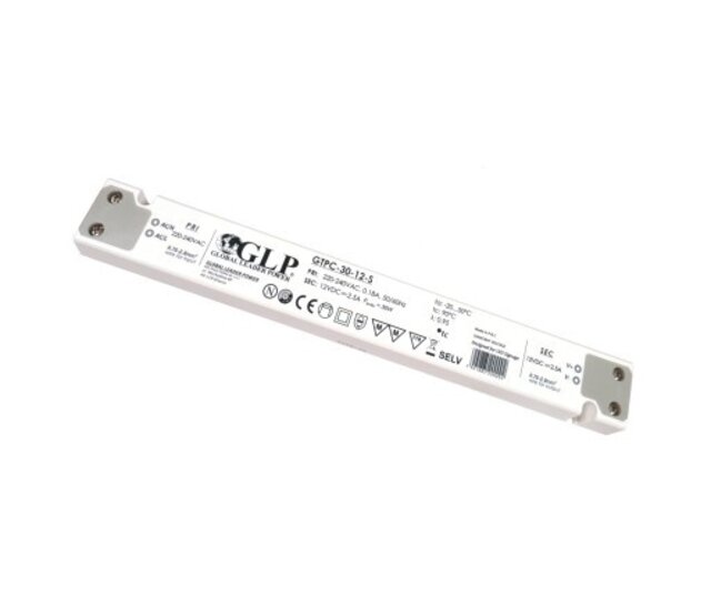 LED-Netzteil 30 Watt 12 Volt 2,5 Ampere - IP20 - kompakt für LED-Streifen & Beleuchtung - 2500mA Ausgangsstrom - 12V DC - ideal für Innenanwendungen LED-Netzteil 30 Watt 12 Volt 2,5 Ampere - IP20 - kompakt für LED-Streifen & Beleuchtung - 2500mA Ausgangsstrom - 12V DC - ideal für Innenanwendungen