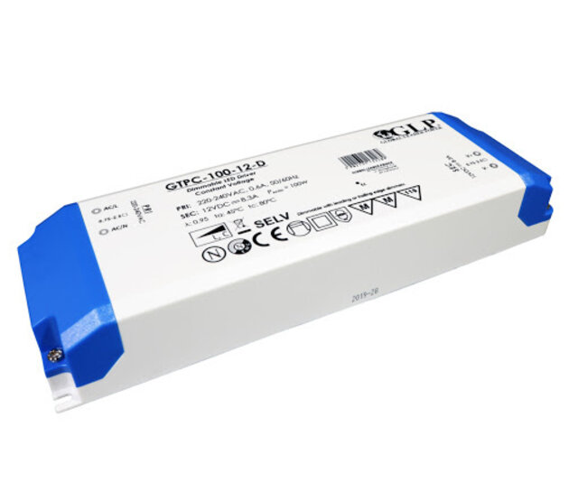 100W 12V 8,3A Dimmbare LED-Netzteil für LED-Streifen – IP20 Schutzklasse – FTPC100V12-D – Energieeffiziente Stromversorgung für 12V LED-Beleuchtung 100W 12V 8,3A Dimmbare LED-Netzteil für LED-Streifen – IP20 Schutzklasse – FTPC100V12-D – Energieeffiziente Stromversorgung für 12V LED-Beleuchtung