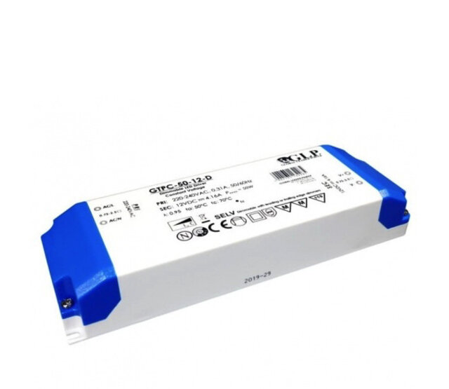 LED-Netzteil 50 Watt 12 Volt 4,16 Ampere IP20 für LED-Streifen – Konstantspannung 12V DC, 4160 mA, 50W Leistung, geeignet für Innenbereich, kompakt und effizient (GTPC-50-12-D) LED-Netzteil 50 Watt 12 Volt 4,16 Ampere IP20 für LED-Streifen – Konstantspannung 12V DC, 4160 mA, 50W Leistung, geeignet für Innenbereich, kompakt und effizient (GTPC-50-12-D)