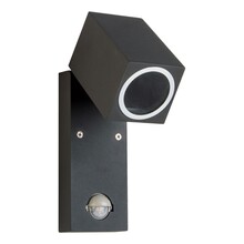 LED Wandleuchte für Außen - schwenkbar mit Dämmerungssensor - GU10 - 160x93mm - Schwarz