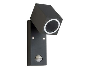 LED Wandleuchte für Außen - schwenkbar mit Dämmerungssensor - GU10 - 160x93mm - Schwarz